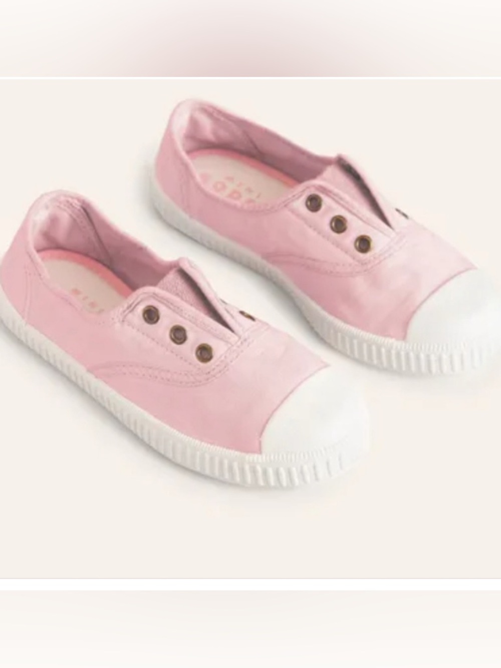 Mini Boden Pink Slip-On Canvas Sneakers